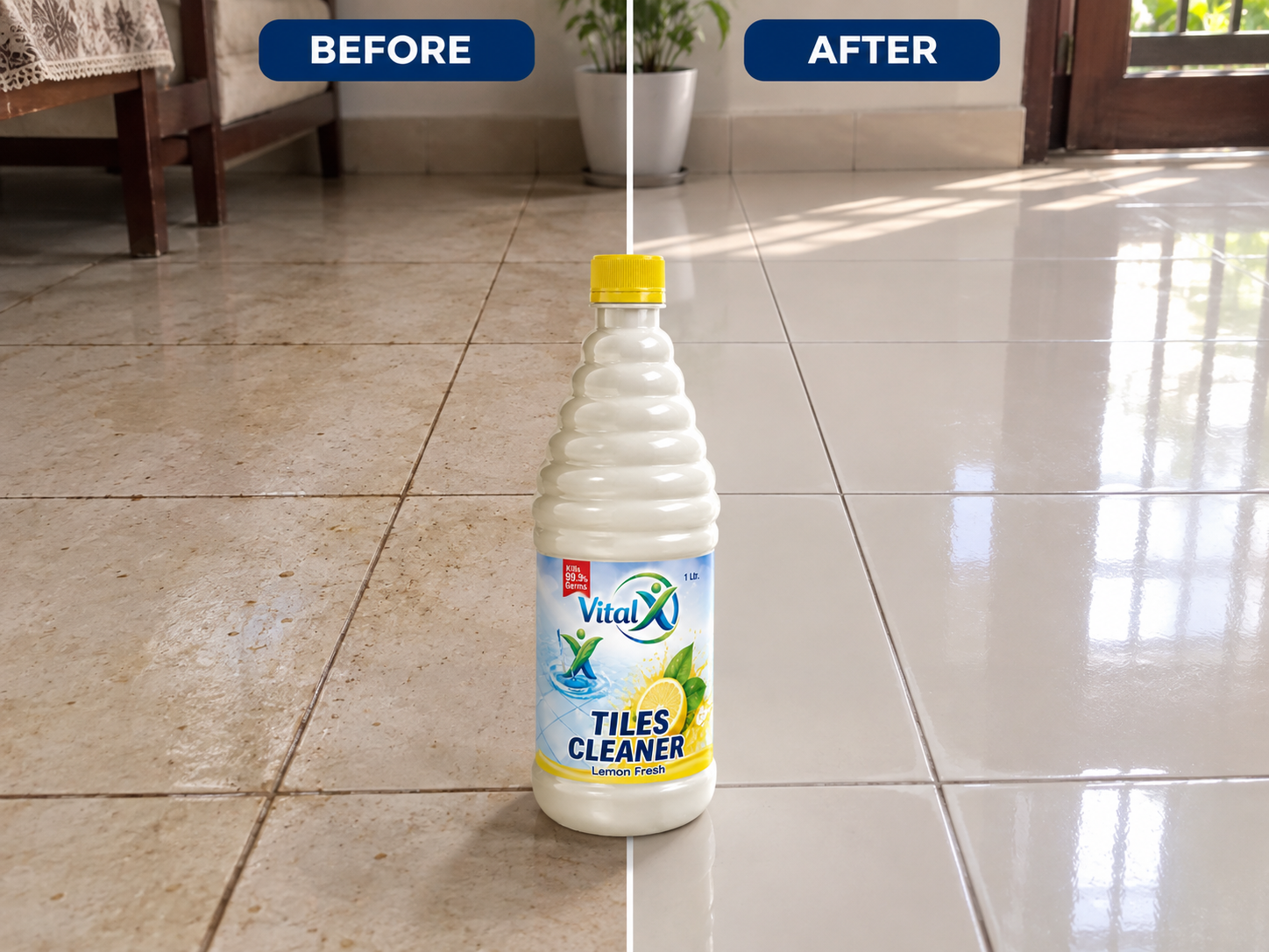 Vital-X Tile & Bathroom Cleaner Before